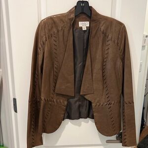 Vakko Women's Tan Leather Jacket